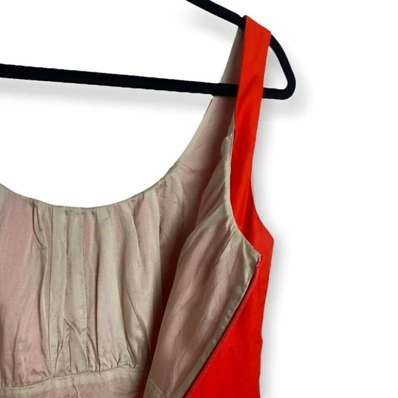 J. Crew Factory Suiting Pleated Dress with Pockets - 36740 CER Orange - Picture 6 of 11